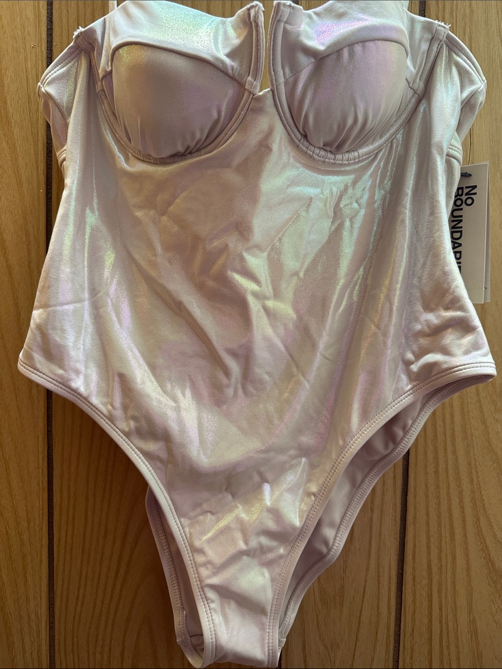 No Boundaries Iridescent Pearl One-Piece Swimsuit - Picture 2 of 7